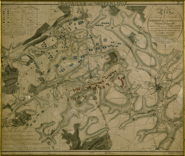 Plan de la bataille de Waterloo © Musée Wellington, Waterloo